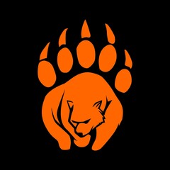 Bear claw vector icon illustration