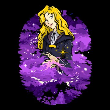 Mystical female witch vector character illustration