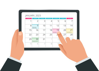 Obraz na płótnie Canvas Calendar Planner for 2023. Calendar template for 2023. Corporate and business calendar. Stationery Design Print Template. Week Starts on Sunday.