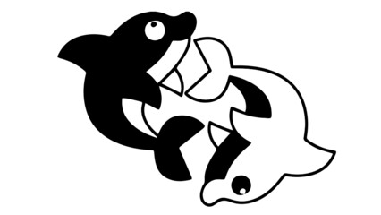 Dolphins forming the yin and yang