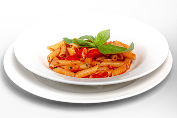 Penne Arabiata (Penne all Arrabbiata) short pasta with tomato hot sauce