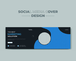 Digital marketing corporate social media  cover and web banner design template
