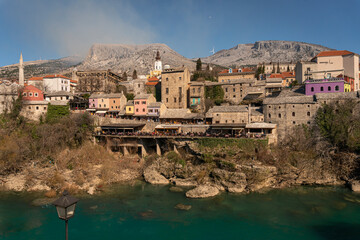Fototapeta na wymiar Cityscape of the city of Mostar, Bosnia & Herzegovina