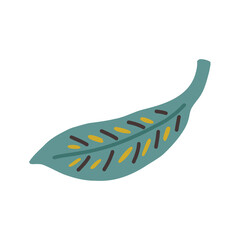 Green tree leaf hand drawn. Vector art doodle naive cute nature clipart