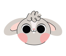 gray bunny illustration