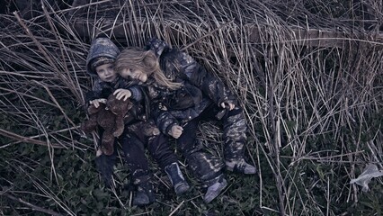 Children without a home, apocalypse, war