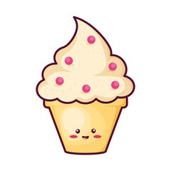cupcake kawaii comic character