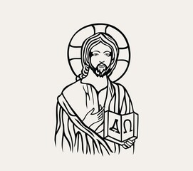 Jesus Alpha and Omega, art vector design
