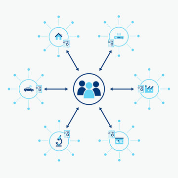 Abstract DAO concept. Flat illustration.