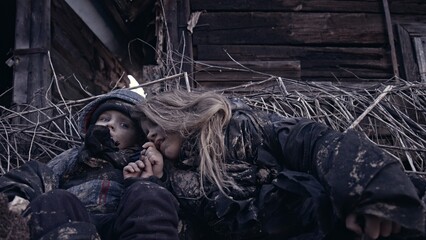 Children without a home, apocalypse, war