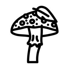autumn mushroom line icon vector. autumn mushroom sign. isolated contour symbol black illustration