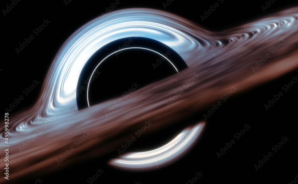 Wall mural black hole and stars and cloud fields in outer space