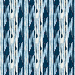 Indigo blue vertical broken stripes nautical seamless pattern. Modern marin line striped sailor print. Classic nantucket fabric textile style. Summer maritime decor. Preppy masculine fashion print