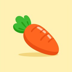 Illustration vector graphic of carrot. Carrot flat style isolated on an orange background. The illustration is suitable for web landing page banners, flyers, stickers, cards, etc.