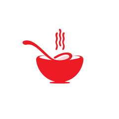 Soup Restaurant Abstract Logo Red