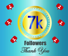 7k followers thank you. vector illustration