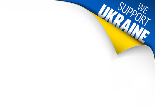 Support Ukraine Conceptual Corner Addon Illustration Layout for Web Flyer Poster