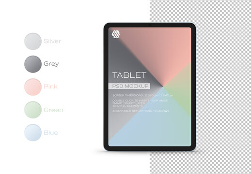 Tablet Device Mockup Isolated on White