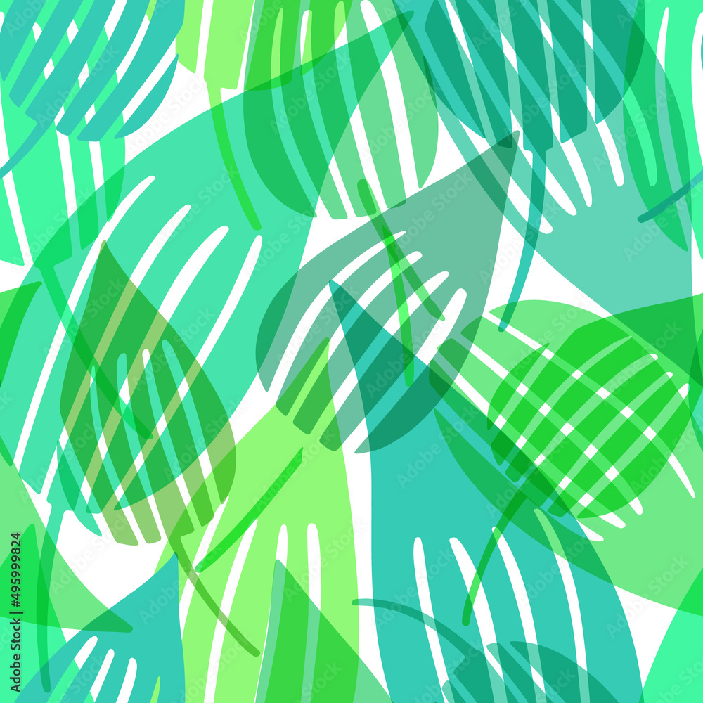 Poster vector seamless pattern with leaves, repeatable minimalistic background. repeatable botanical backdr