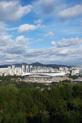 Fototapeta na wymiar World Cup Stadium in Seoul, South Korea. 