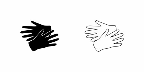 Hand icon vector isolated on a white.

