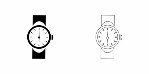 Wristwatch icon logo design vector template.