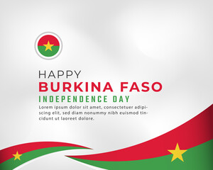 Happy Burkina Faso Independence Day August 5th Celebration Vector Design Illustration. Template for Poster, Banner, Advertising, Greeting Card or Print Design Element - obrazy, fototapety, plakaty