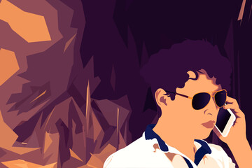 una noche en al ciudad junto a las palmeras  