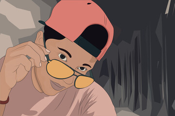 una noche en al ciudad junto a las palmeras  