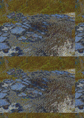 Abstract texture wall pattern blues golds 