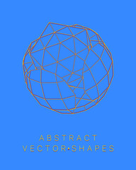 Geometric shape for design. Wireframe illustration. Molecular grid. 3d technology style. Vector illustration. Futuristic connection structure for chemistry and science.