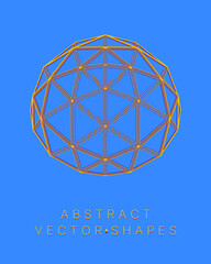 Geometric shape for design. Wireframe illustration. Molecular grid. 3d technology style. Vector illustration. Futuristic connection structure for chemistry and science.