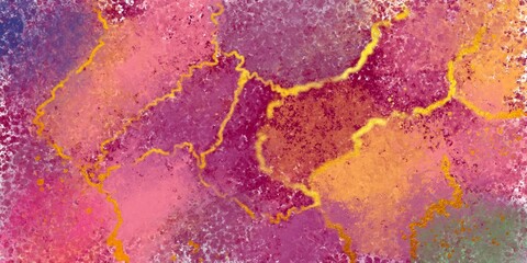 Abstract Background Multicolor Pink Brown Spots with Gold Veins Venetian Plaster