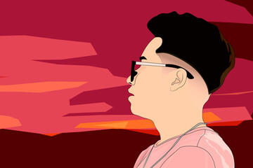 un anochecer cerca del mar bajo las palmas