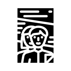 magazine press glyph icon vector. magazine press sign. isolated contour symbol black illustration