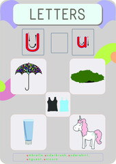 Fototapeta premium All the letters in the alphabet were shown with pictures and the student was asked to make that sound.