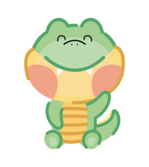 happy crocodile design