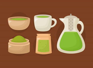 five matcha icons