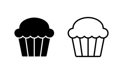 Cup cake icon vector. Cup cake sign and symbol