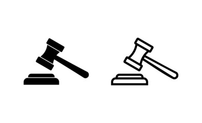 Gavel icon vector. judge gavel sign and symbol. law icon. auction hammer