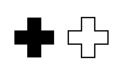 Plus icon vector. Add plus sign and symbol