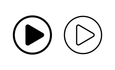 Play icon vector. Play button sign and symbol