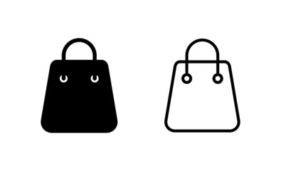 Shopping bag icon vector. shopping sign and symbol