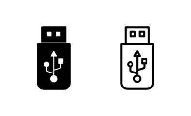 Usb icon vector. Flash disk sign and symbol. flash drive sign.