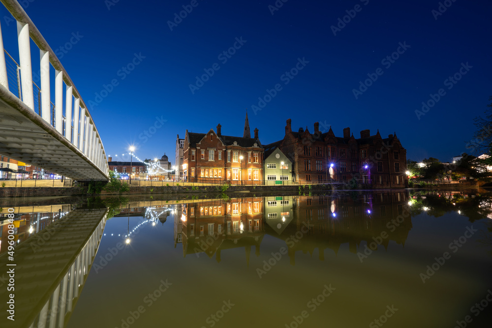 Sticker bedford riverside on the great ouse river. england