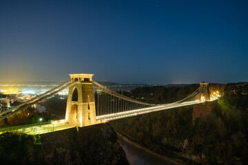 Naklejka na ściany i meble Clifton suspension bridge at dawn in Bristol, England