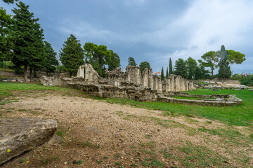 Fototapeta na wymiar Ruins of Salona an ancient Roman capital of Dalmatia. Croatia