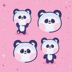 four pandas group