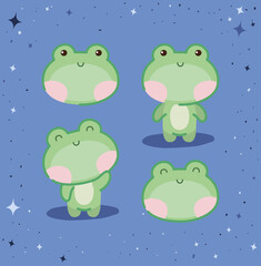 four frogs set