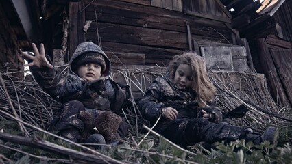 Children without a home, apocalypse, war